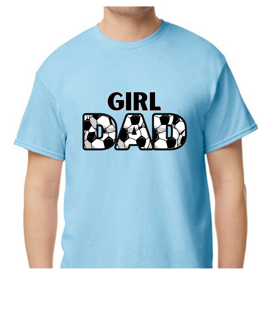 Soccer- Girl Dad Adult T-Shirt