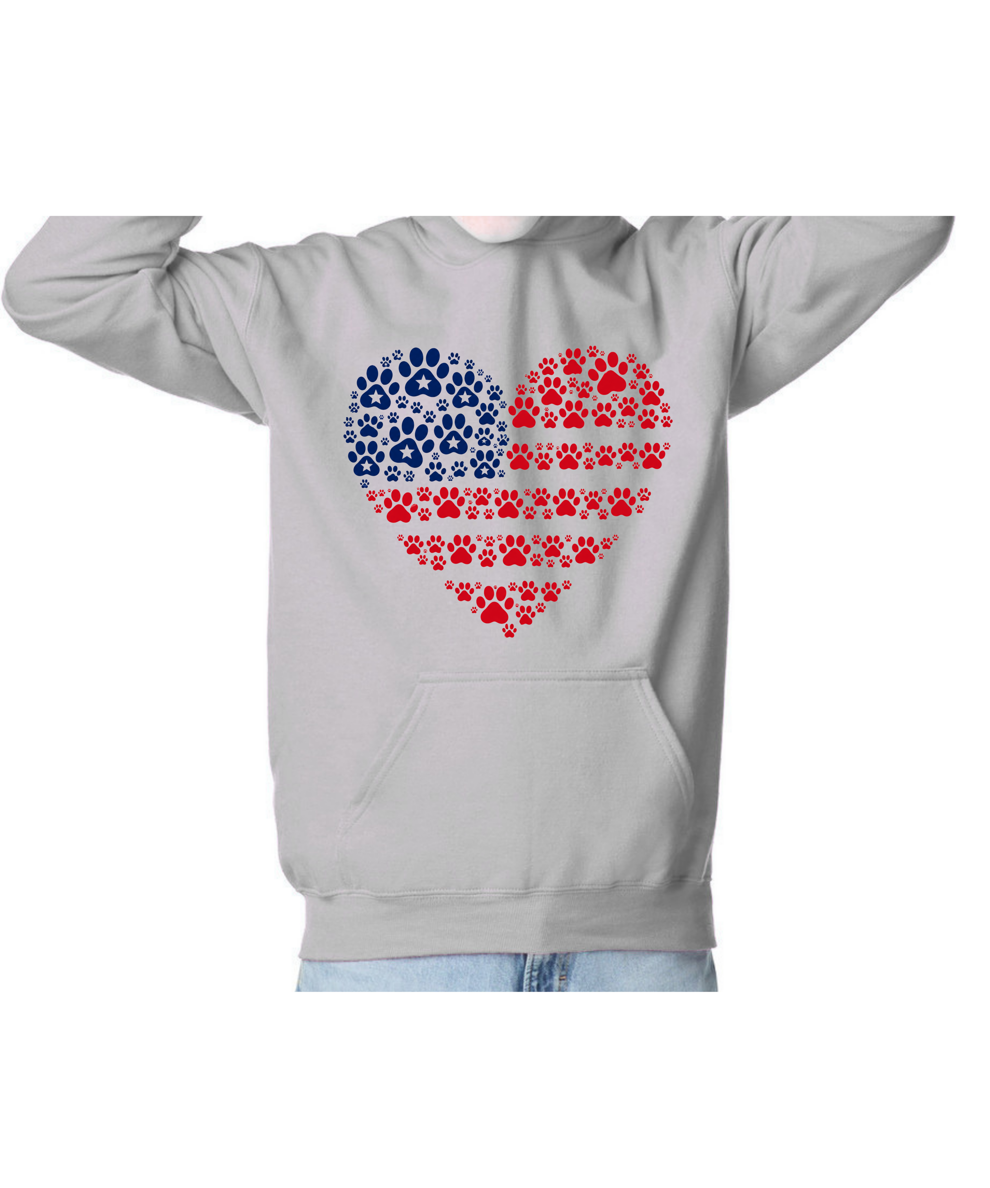 USA Paw Heart - Youth Hoodie