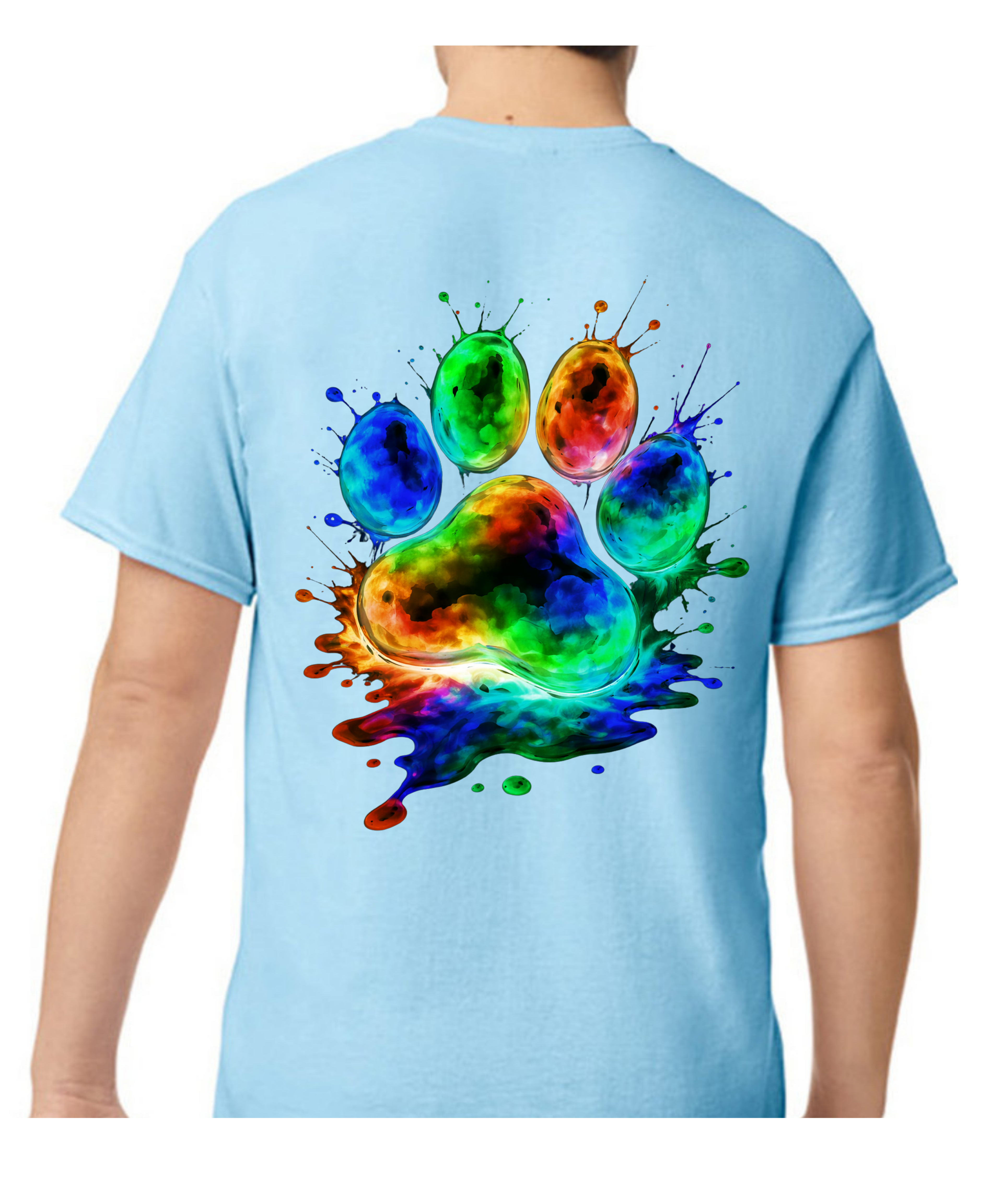 Paw Print - Inkblot 2 Sided Adult T-Shirt