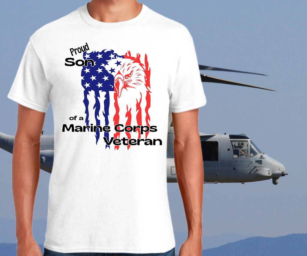 Proud Son - Marines Vet - Adult T-Shirt